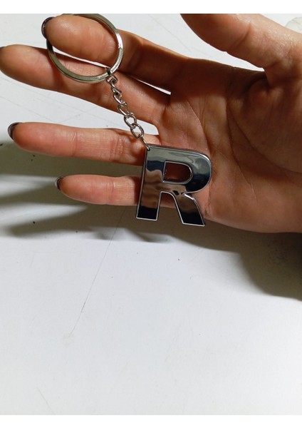 R Harfi Plastik Krom Kaplama Anahtarlık- Harf Çanta Süsü fiyatları