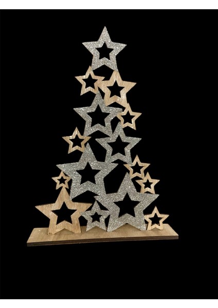 1 Adet Yıldız Ahşap Yılbaşı Süs Ağaç 30 cm fırsatları