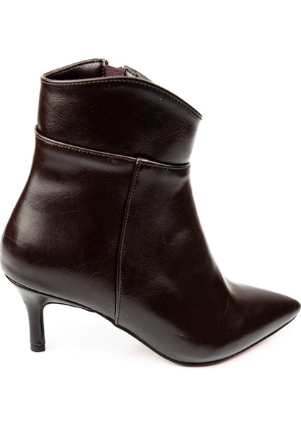3848 Kahverengi Ince Topuk Kadın Bot fiyatları