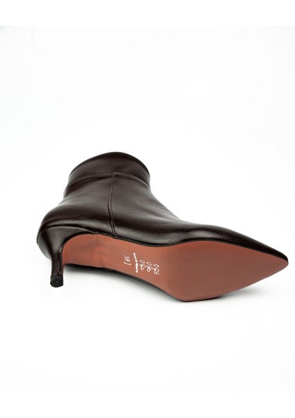 3848 Kahverengi Ince Topuk Kadın Bot indirimleri