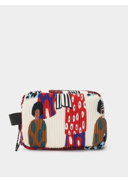 Desenli Teknik Kumaş Makyaj Çantası