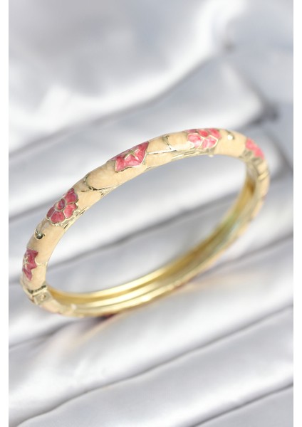 Pembe Renk Detaylı Mineli Kelepçe - TJ-BB8006