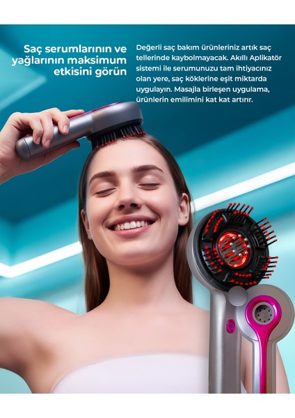 Hotpower Şarjlı Akıllı Saç Derisi Masaj ve Serum/yağ Aplikatör Cihazı, Kırmızı LED Terapili fiyatları