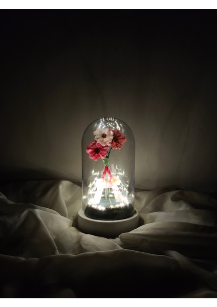 Dekoratif Ledli A Harfi, A Harfli Özel Akşamsefası Çiçekli Teraryum Fanus, Hediyelik Fanus fiyatları