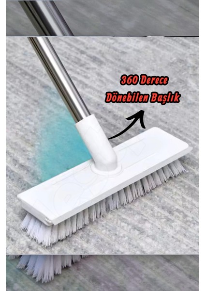 360° Döner Başlıklı Temizlik Fırçası Sert Uçlu Çekpaslı Çok Fonksiyonlu Banyo & Zemin Temizlik Fırça fiyatları