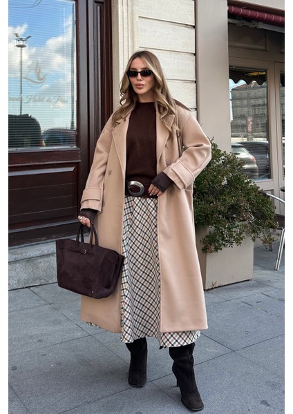 Bej New Tokyo Uzun Kaşe Kaban - 408021