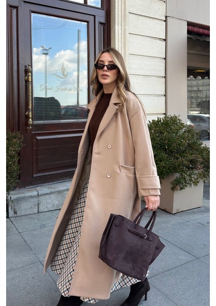 Bej New Tokyo Uzun Kaşe Kaban - 408021 fiyatları