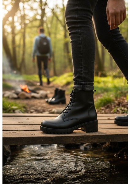 Modesa Hakiki Deri Siyah Fermuarlı&bağcıklı Kadın Bot VK_0008 fiyatları