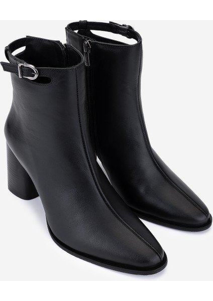 Kadın Hakiki Deri Siyah Topuklu Bot 51 8057 Bn Bot SK25-26 Sıyah Dr fiyatları