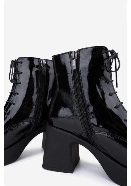 Kadın Hakiki Deri Siyah Rugan Topuklu Bot 51 86123 Bn Bot SK25-26 Sıyah Rgn indirimleri