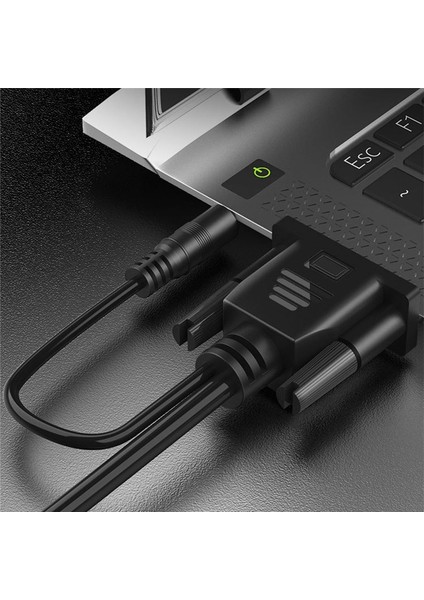 1080P Hd VGA - Pc Projektör Dizüstü Bilgisayar ile Hdtv Video Ses Dönüştürücüsü ile Uyumlu 3,5 mm Ses Kablosu Adaptörü ile Uyumlu (Yurt Dışından)