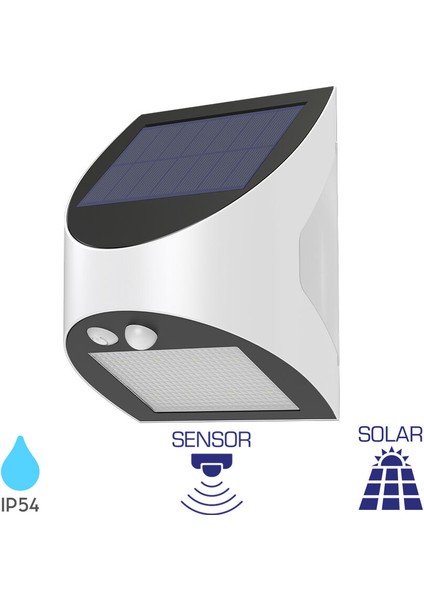 Güneş Enerjili Solar Duvar Lambası 3W-6500K-IP54 modelleri