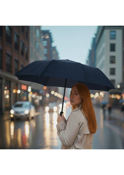 Josephine Mavi Şemsiye Otomatik Açılır & Kapanır Mekanizmalı 58X95 cm - Modern, Şık ve Dayanıklı Tasarım