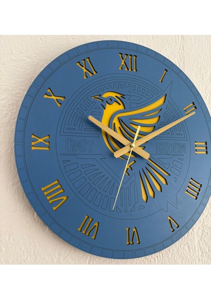 Kişiye Özel Isimli Kanarya Tasarımlı Duvar Saati | Romen Rakamlı Lazer Kesim Ahşap Dekor | 40 cm indirimleri