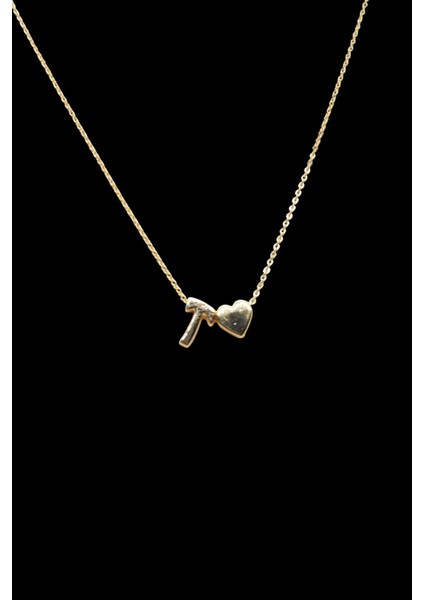 T Harfi 316L Paslanmaz Çelik Zincir Altın Kaplama Kolye Hediye Kalp Sevgili Eş fiyatları