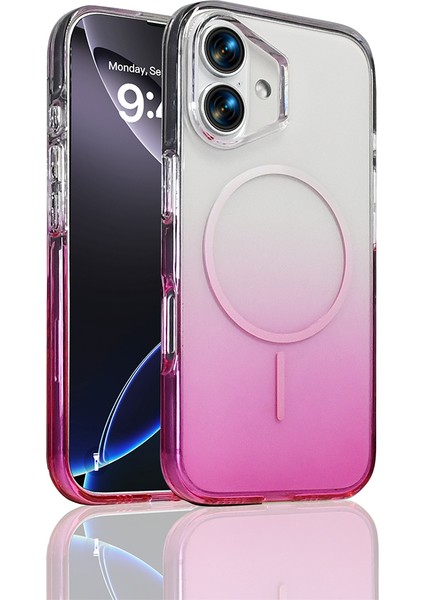 Apple Iphone 16 Kılıf Renk Geçişli Magsafeli Septik Silikon Kapak