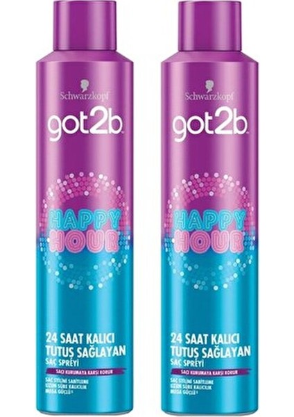 Happy Hour 24 Saat Kalıcı Tutuş Sağlayan Sprey x 2 Adet fırsatları