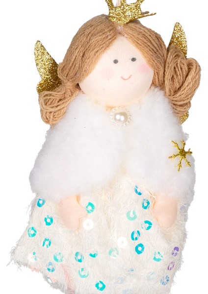 Yılbaşı Süsü, Peri Figürlü, Gold-Beyaz - 9X19 cm fiyatları