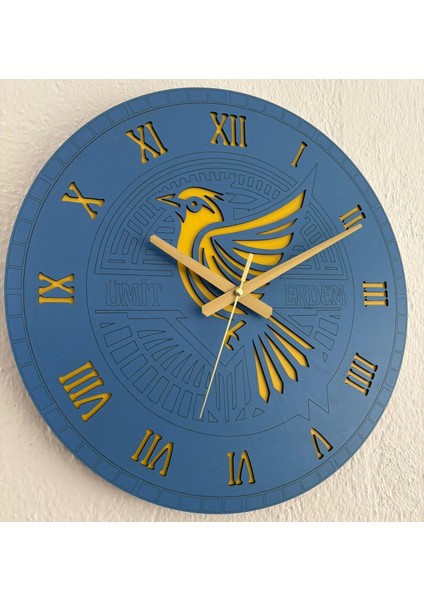 Kişiye Özel Isimli Kanarya Tasarımlı Duvar Saati | Romen Rakamlı Lazer Kesim Ahşap Dekor | 40 cm fırsatları