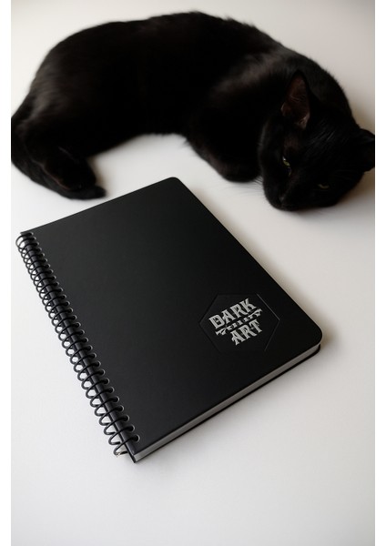 Siyah Yapraklı Defter A5 (15 x 21 Cm) ve Beyaz Kalem, Black Sketch, fiyatları
