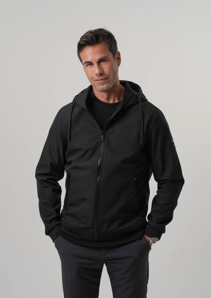 Sılva Erkek Mont Kapüşonlu Softshell Ribanalı Mont