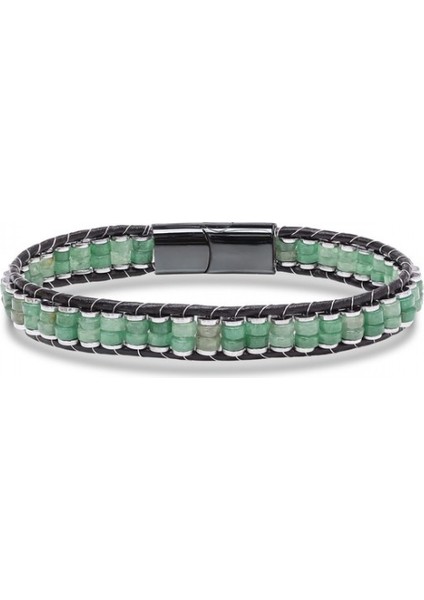 Yeşil Aventurin & Hematit Çelik Örgülü Deri Bileklik 9592B22D5 fırsatları