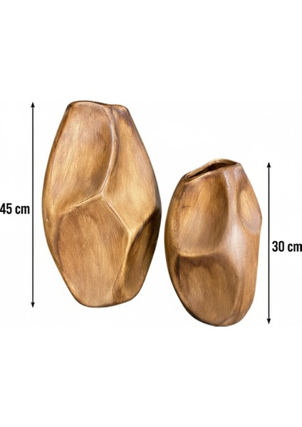 Kahve Renk 2’li Bohem Seramik Vazo Seti | 45 cm & 30 cm Dekoratif Modern Vazo Takımı modelleri