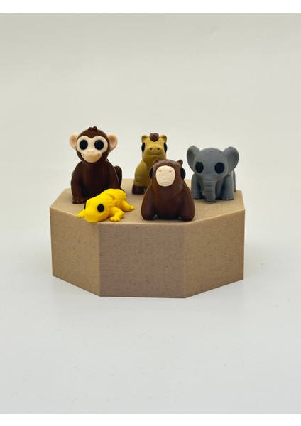 Minik Hayvanlar 5'li Oyuncak Seti- EKIP10– Organik, Hareketli, Eklemli ve Eğitici