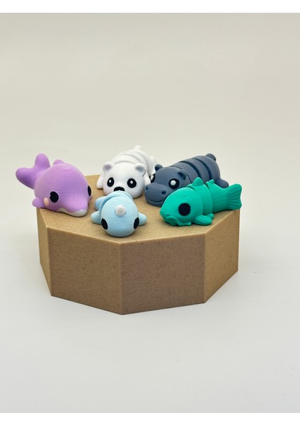 Minik Hayvanlar 5'li Oyuncak Seti- EKIP12 Organik, Hareketli, Eklemli ve Eğitici