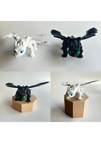 Dişsiz (Toothless) Ejderhanı Nasıl Eğitirsin? Gecenin ve Işığın Öfkesi Figür(2'li) - 20 cm