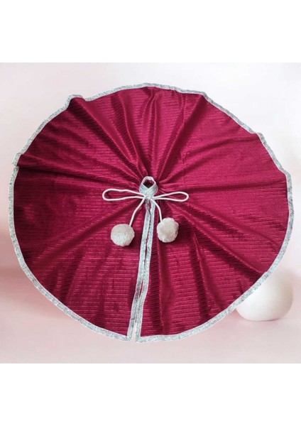 Yılbaşı Çam Ağacı Altı Örtüsü, Çam Ağacı Ayak Halısı Örtüsü, Bordo Renk,parlak Kadife, 65 cm fiyatları