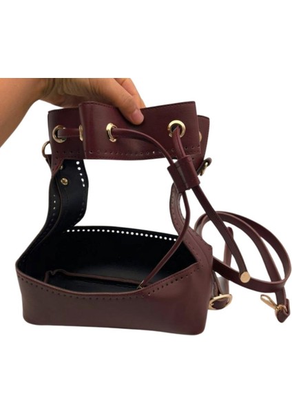 Torba Model Çanta Yapım Aparatı Bordo Renk Light Gold Metalli fiyatları