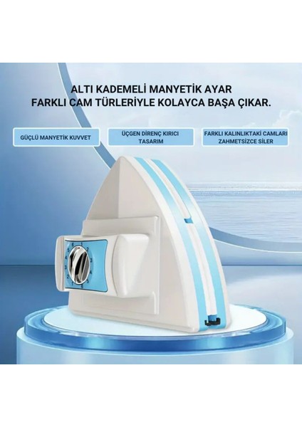 3-30 mm Çift Cam Uyumlu Ev ve Ofis Manyetik Cam Temizleyici, Çift Taraflı, Güvenli Ipli Süper Etkili Cam Temizleyici fırsatları
