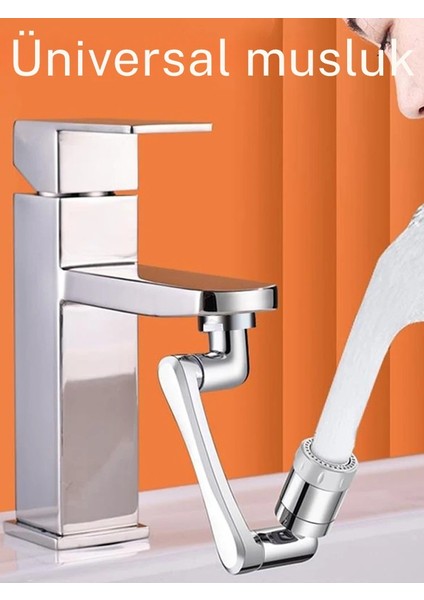 Robotik Kol Musluk Uzatma Aparatı 1080 Derece Evrensel 2 Modlu Mutfak Banyo Musluk Başlığı modelleri