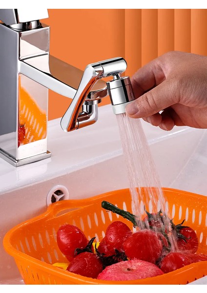 Robotik Kol Musluk Uzatma Aparatı 1080 Derece Evrensel 2 Modlu Mutfak Banyo Musluk Başlığı