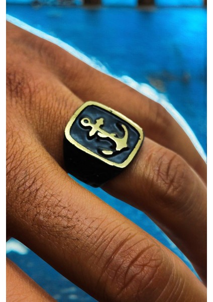 Mat Siyah Ayarlanabilir Yüzük Soyulmaz Kararmaz Çapa Yüzük fiyatları