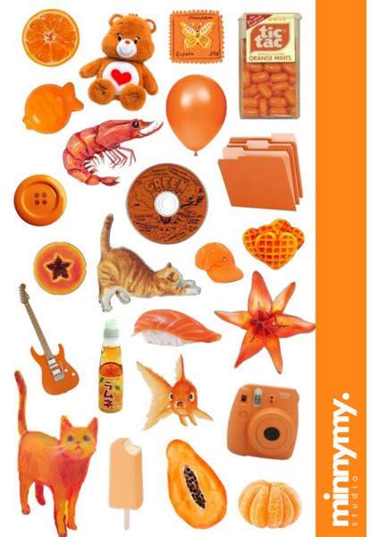 Orange Collection Sticker, Çıkartma, Ajanda, Günlük, Planlayıcı, Bullet Journal ,scrapbook