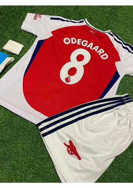 Arsenal 2024/25 Sezonu Martin Ødegaard Iç Saha Çocuk Forması 4'lü Set