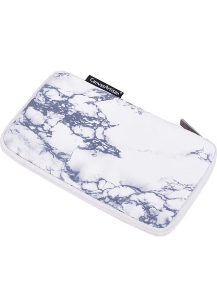 Canvasartısan H32-S21 Mermer Desenli Baskı Dijital Aksesuar Taşıma Çantası Fare Kulaklık Taşınabilir Şarj Cihazı Saklama Çantası - Beyaz (Yurt Dışından)