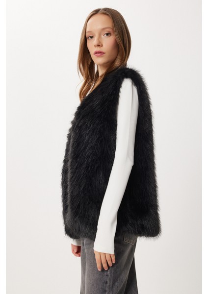 Suni Kürk Yelek LFG0170 Siyah modelleri