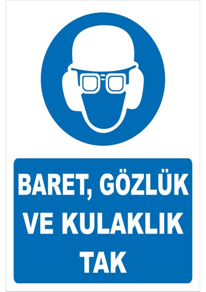 Baret,gözlük ve Kulaklık Tak Levhası