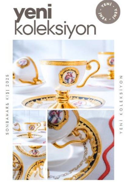 Markizli Ayaklı Kahve Fincan Takımı