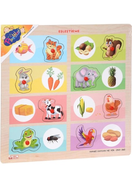 Bfs Nessiworld ONY-360-361 Onyıl, Ahşap Tutmalı Eşleştirme - Hangi Hayvan Ne Yer