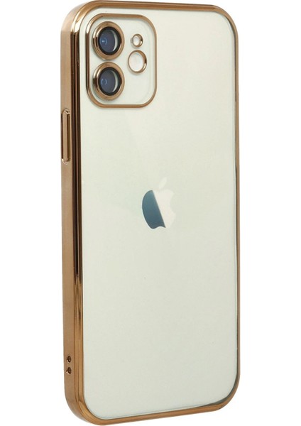 iPhone 12 Kılıf Lensli Silikon - Gold - MRS9175-3796 modelleri