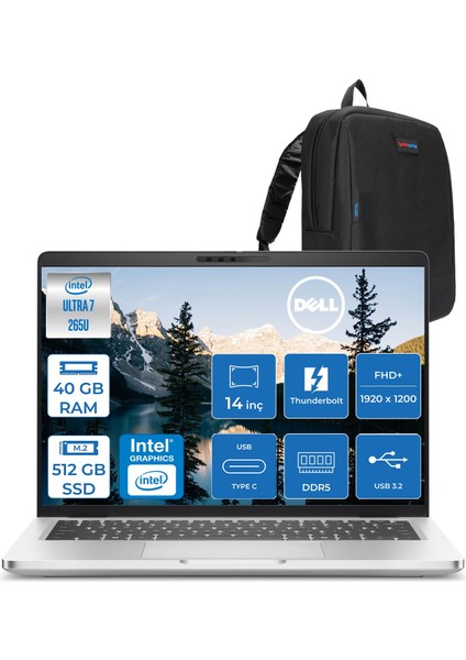 Pro 14 Plus Ultra 7-265U Vpro 40GB Ddr5 512GB SSD Intel Grapichs 14" Fhd+ IPS 300NITS 60Hz Windows 11 Home Taşınabilir Bilgisayar BTO111PB14250H13 + Zettaçanta