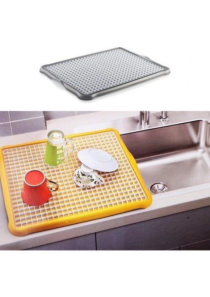 Pratik Lavabo Tezgah Üstü Bulaşık Kurutmalığı Süzmatik 22X40 cm (5324) fiyatları