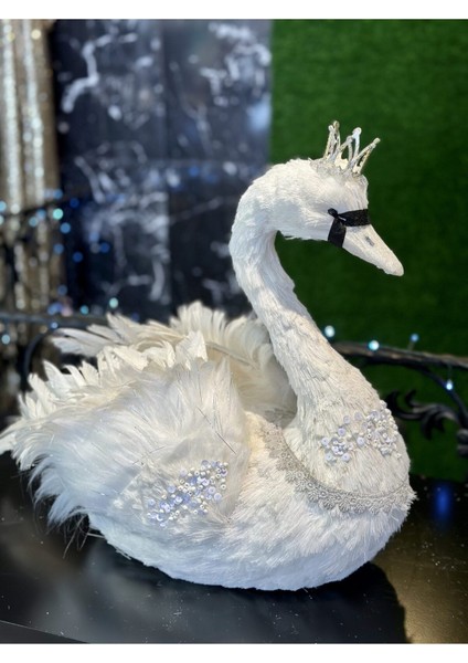 1 Adet Dekoratif Lüks Tasarım Kuğu 46 cm