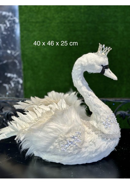 1 Adet Dekoratif Lüks Tasarım Kuğu 46 cm modelleri