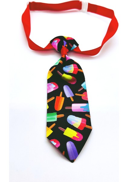 Ayarlanabilir Kedi ve Köpek Kravatı, Dondurma Desenli