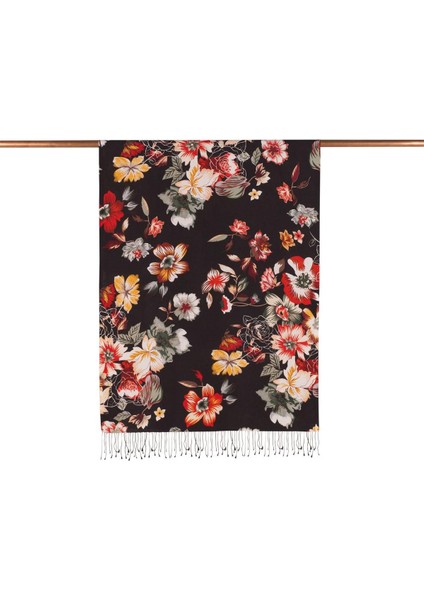 Ipekevi Desenli Ipek Şal - Çöl Gülü Desenli - Siyah Kırmızı modelleri